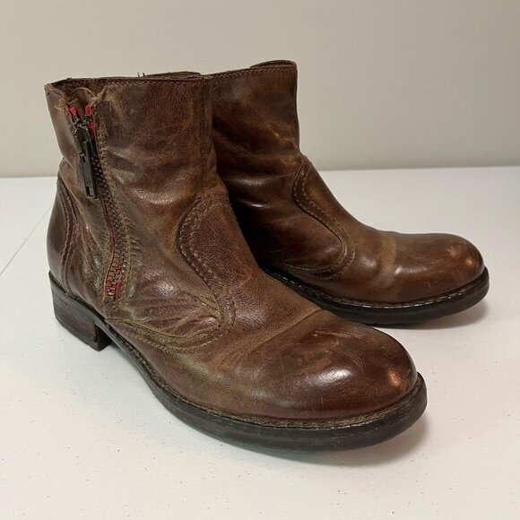Brown Leather Ankle Boots - Picture 3 of 16